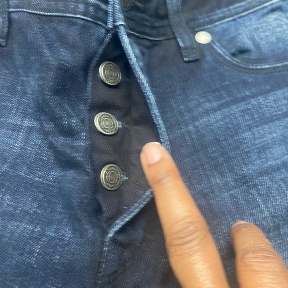 Calvin Klein men, Slim straight distress blue jeans size 34X 32 NWOT Button Fly - Picture 4 of 8